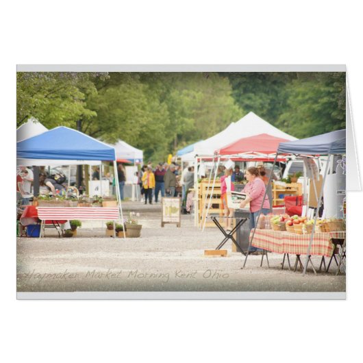 Bauernhof-Markt-Morgengrußkarte (Vorderseite (Horizontal))