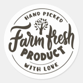 Bauernhof mit frischen Produkten Runder Aufkleber