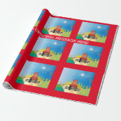 Bauernhof mit rotem     TraktorWrapping Paper Geschenkpapier (Ungerollt)
