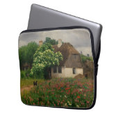 Bauernhof mit Wiese-Blume Laptopschutzhülle (Vorderseite Links)
