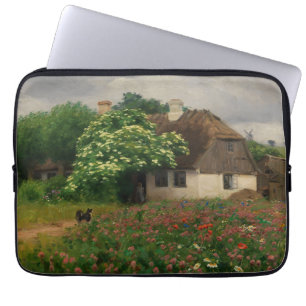 Bauernhof mit Wiese-Blume Laptopschutzhülle