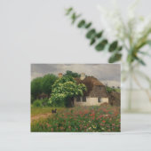 Bauernhof mit Wiese-Blume Postkarte (Stehend Vorderseite)