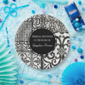 Bauernhof Muster Schwarz-weißes Brautparty Pappteller (Party)