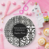 Bauernhof Muster Schwarz-weißes Brautparty Pappteller (Party)