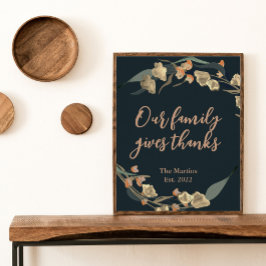 Bauernhof Navy Botanischer Erntedank Zitat Familie Poster