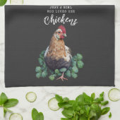 Bauernhof | Nur ein Mädchen, das ihre Hühner Liebe Geschirrtuch (Gefaltet)