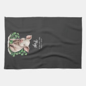 Bauernhof | Nur ein Mädchen, das ihre Schweine Lie Geschirrtuch (Horizontal)