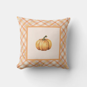 Bauernhof Orange Pumpkin Pastell Kariert Herbst Kissen