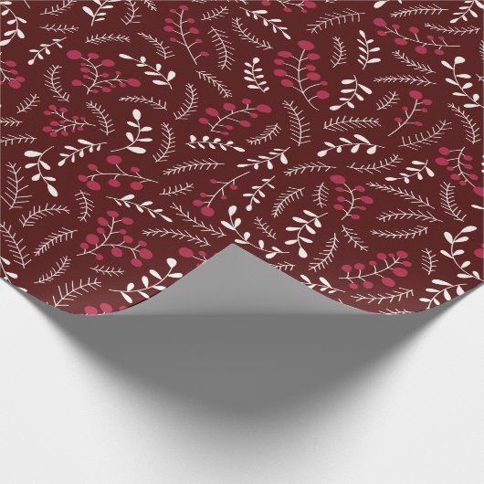 Bauernhof Oxblut Bordeaux rustikale Laubbaumstrukt Geschenkpapier (Ecke)