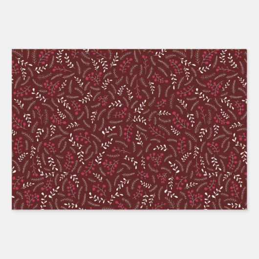 Bauernhof Oxblut Bordeaux rustikale Laubbaumstrukt Geschenkpapier Set (Vorderseite)