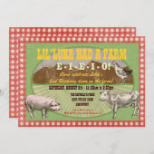 Bauernhof-Party Einladung - altes MacDonald hatte (Vorne/Hinten)