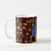 Bauernhof Pick-up LKW Pumpkins Blätter Fall Blue Kaffeetasse (Links)