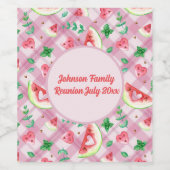 Bauernhof Picnic Watermelon Hearts Pink Gingham Weinetikett (Einzelnes Label)