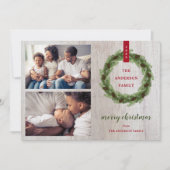 Bauernhof Pine Wreath Frohe Weihnachten 2 Foto (Vorderseite)