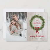 Bauernhof Pine Wreath Frohe Weihnachten Foto (Vorderseite)