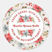 Bauernhof Poinsettia gebacken mit Liebe Shiplap Ho Runder Aufkleber (Vorderseite)