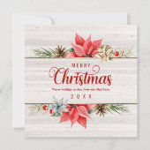 Bauernhof Poinsettia Gold Gerahmter Platz Feiertagskarte (Vorderseite)