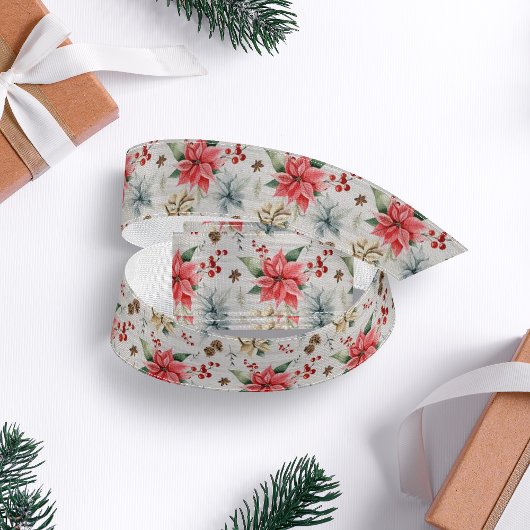 Bauernhof Poinsettia Holz Rustikale Weihnachten Ripsband