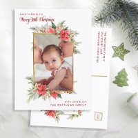 Bauernhof Poinsettia Merry Little Christmas Foto