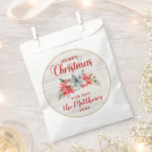 Bauernhof Poinsettia Rustic Frohe Weihnachtswald Geschenktütchen (Ausgeschnitten)