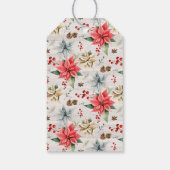 Bauernhof Poinsettia Rustikale Mit Monogramm Weihn Geschenkanhänger (Rückseite)