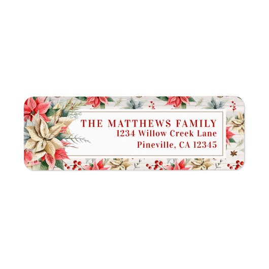 Bauernhof Poinsettia Rustikale Rücksendeadresse (Vorne)