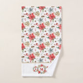 Bauernhof Poinsettia Rustikale Weihnachten Mit Mon Badhandtuch Set (Handtuch)