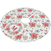 Bauernhof Poinsettia Rustikale Winterfolien Weiß Polyester Weihnachtsbaumdecke (Schrägansicht)