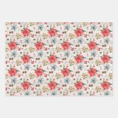 Bauernhof Poinsettia Weihnachten & Urlaub Geschenkpapier Set (Vorderseite)