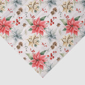 Bauernhof Poinsettia Wood & Winter Foliage Seidenpapier (Ausschnitt)