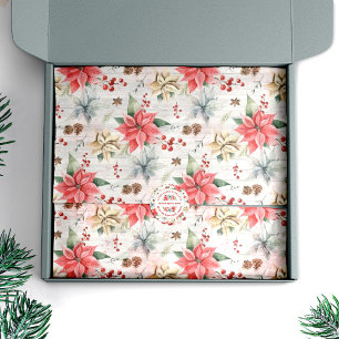 Bauernhof Poinsettia Wood & Winter Foliage Seidenpapier