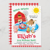 Bauernhof, Pool-Party Einladung (Vorne/Hinten)