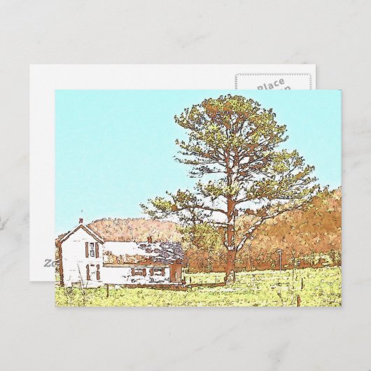 Bauernhof Postkarte (Vorne/Hinten)