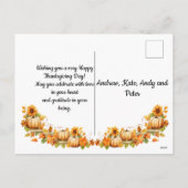 Bauernhof Pumpkins Happy Thanksgiving Feiertagspostkarte (Rückseite)