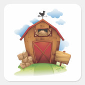 Bauernhof Quadratischer Aufkleber (Vorderseite)