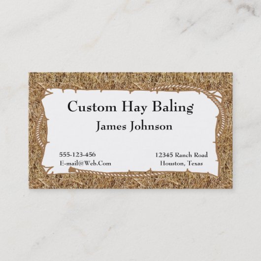 Bauernhof-Ranch-Heu-Druck-Visitenkarten Visitenkarte (Vorderseite)