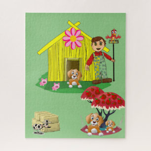 Bauernhof-Rätsel Kuh Schweine Bauernhaus Puzzle