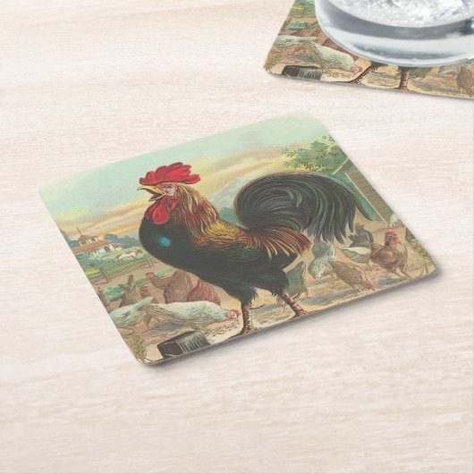 Bauernhof Rechteckiger Pappuntersetzer (angewinkelt)