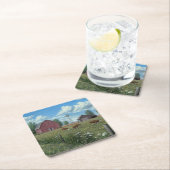 Bauernhof Rechteckiger Pappuntersetzer (Vor Ort)