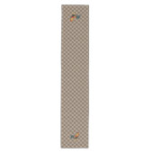 Bauernhof Rooster Brown Gingham Table Runner Mittelgroßer Tischläufer (Vorderseite)