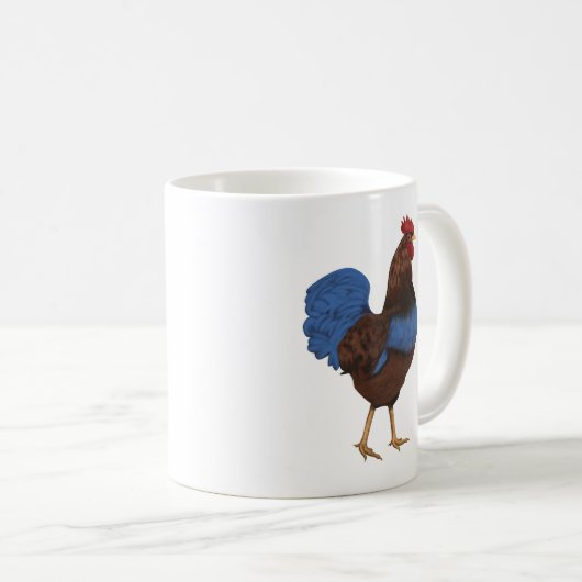 Bauernhof Rooster-Malerei Kaffeetasse (VorderseiteRechts)