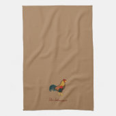Bauernhof Rooster Personalisiert Brown Kittuch Geschirrtuch (Vertikal)