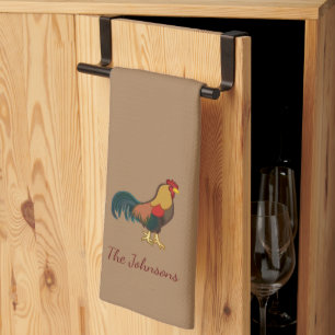 Bauernhof Rooster Personalisiert Brown Kittuch Geschirrtuch