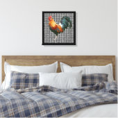 Bauernhof Rooster Schwarz-Weiß Rustikales Land Leinwanddruck (Insitu (Schlafzimmer))