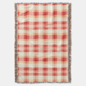 Bauernhof Rot und Weiß Gingham Karo Blanket Decke (Vorderseite Vertikal)