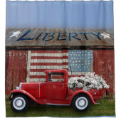 Bauernhof Roter LKW Barnduschvorhang Duschvorhang (Vorderseite)