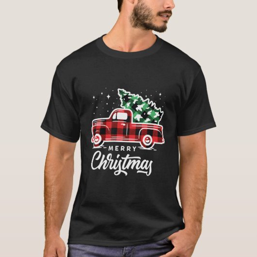 Bauernhof roter LKW mit Baum T-Shirt (Vorderseite)