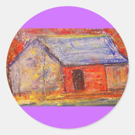 Bauernhof Runder Aufkleber (Vorderseite)