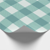 Bauernhof Rustic Aquamarin White Buffalo Karierte  Geschenkpapier (Ecke)