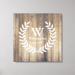 Bauernhof Rustic Barn Wood Laurels Familienname Leinwanddruck